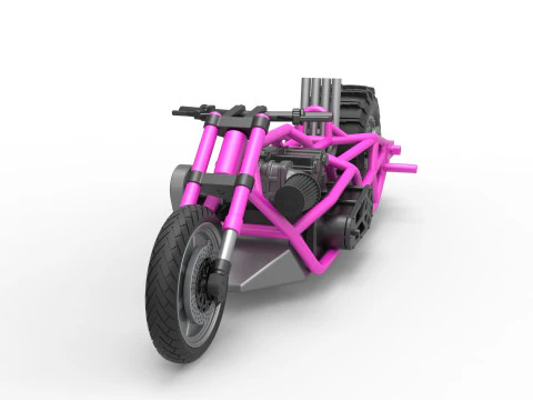 Top fuel Dirt dragster motorcycle Base Scale 1 to 25 3D Print Model