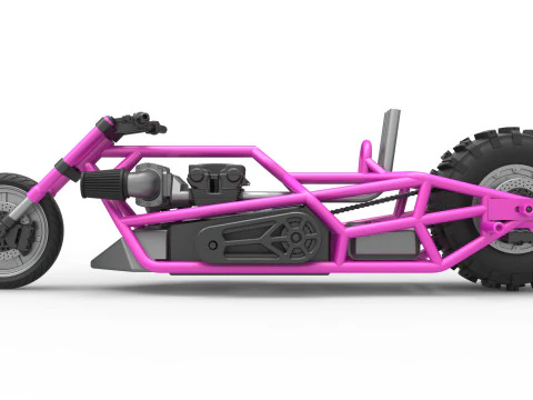 Top fuel Dirt dragster motorcycle Base Scale 1 to 25 3D Print Model