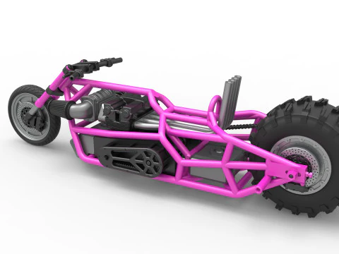 Top fuel Dirt dragster motorcycle Base Scale 1 to 25 3D Print Model