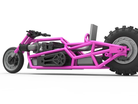 Top fuel Dirt dragster motorcycle Base Scale 1 to 25 3D Print Model