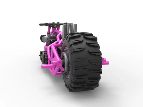Top fuel Dirt dragster motorcycle Base Scale 1 to 25 3D Print Model