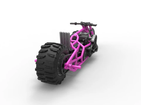 Top fuel Dirt dragster motorcycle Base Scale 1 to 25 3D Print Model