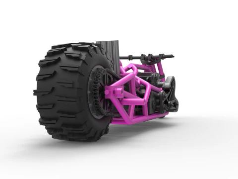Top fuel Dirt dragster motorcycle Base Scale 1 to 25 3D Print Model