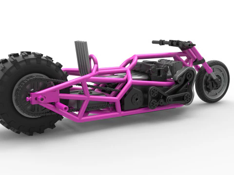 Top fuel Dirt dragster motorcycle Base Scale 1 to 25 3D Print Model