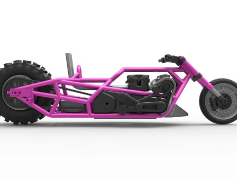Top fuel Dirt dragster motorcycle Base Scale 1 to 25 3D Print Model