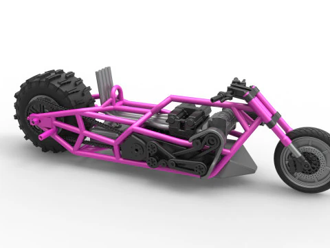 Top fuel Dirt dragster motorcycle Base Scale 1 to 25 3D Print Model