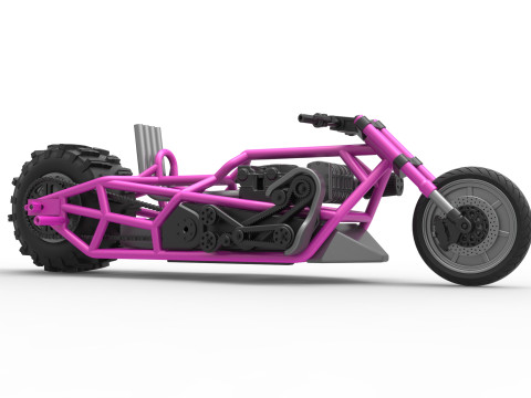 Top fuel Dirt dragster motorcycle Base Scale 1 to 25 Model do druku 3D