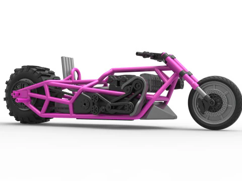 Top fuel Dirt dragster motorcycle Base Scale 1 to 25 3D Print Model