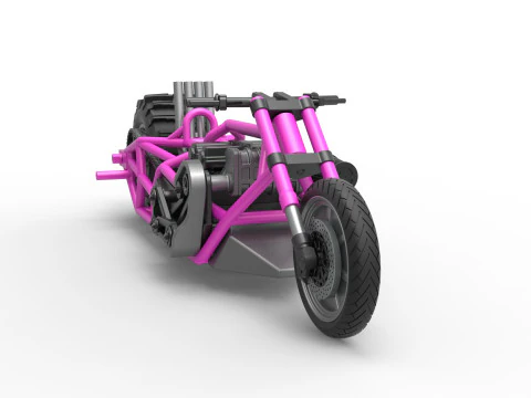 Top fuel Dirt dragster motorcycle Base Scale 1 to 25 3D Print Model