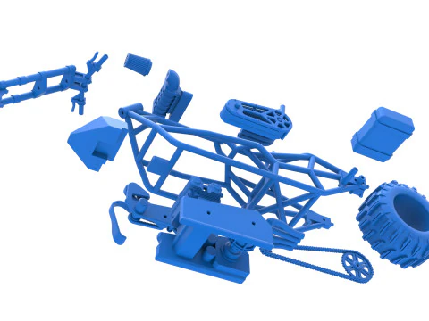 Top fuel Dirt dragster motorcycle Base Scale 1 to 25 3D Print Model