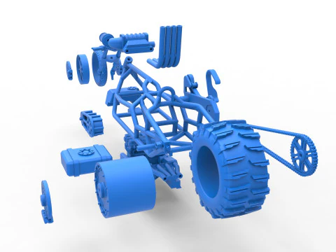 Top fuel Dirt dragster motorcycle Base Scale 1 to 25 3D Print Model