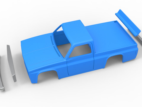 Shell of Vintage NASCAR race truck Scale 1 to 25 Modello di stampa 3D