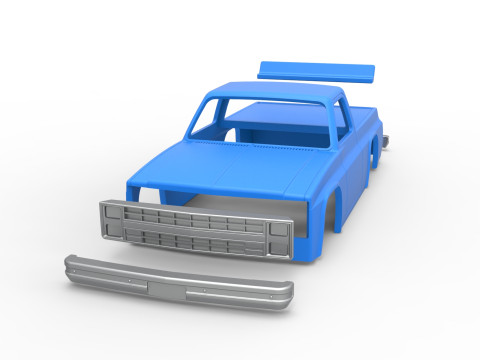 Shell of Vintage NASCAR race truck Scale 1 to 25 Modello di stampa 3D