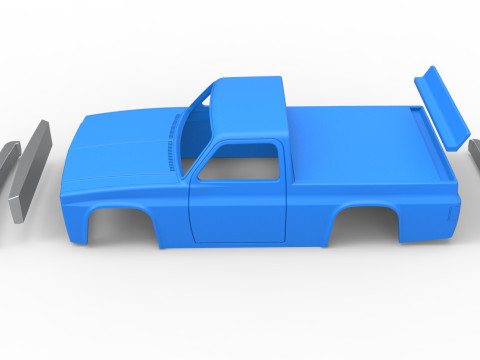 Shell of Vintage NASCAR race truck Scale 1 to 25 Modello di stampa 3D