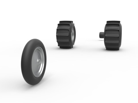 Wheel Set of Top fuel Dirt dragster trike Sale 1 to 25 3D प्रिंट मॉडल