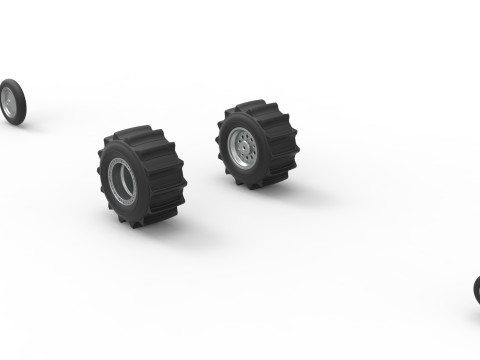 Wheel Set of Top fuel Dirt dragster trike Sale 1 to 25 3D प्रिंट मॉडल