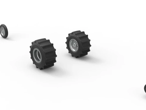 Wheel Set of Top fuel Dirt dragster trike Sale 1 to 25 3D Print Model