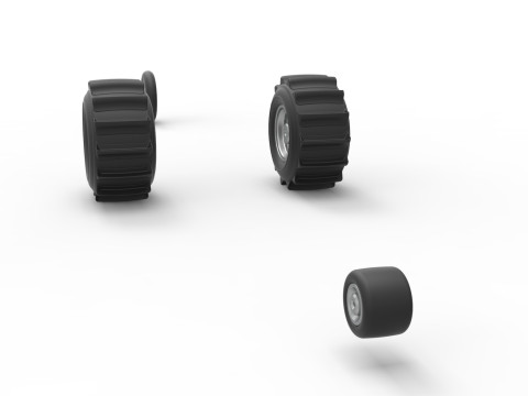 Wheel Set of Top fuel Dirt dragster trike Sale 1 to 25 3D प्रिंट मॉडल