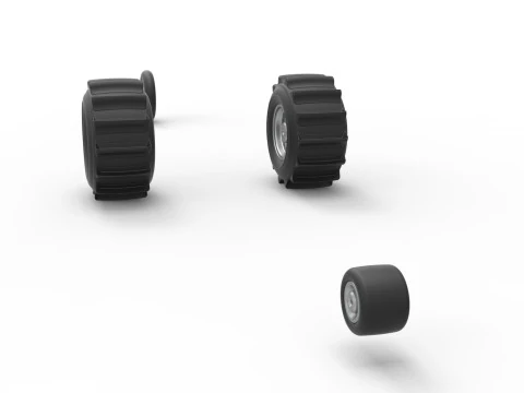 Wheel Set of Top fuel Dirt dragster trike Sale 1 to 25 3D Print Model