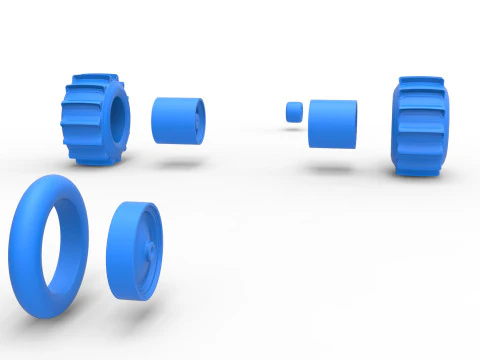 Wheel Set of Top fuel Dirt dragster trike Sale 1 to 25 3D Print Model