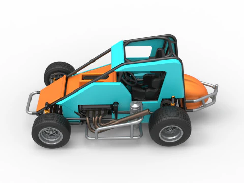 Midget car Scale 1 to 25 3D Print Model