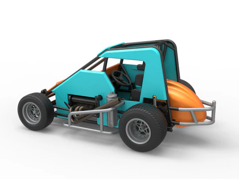 Midget car Scale 1 to 25 3D Print Model