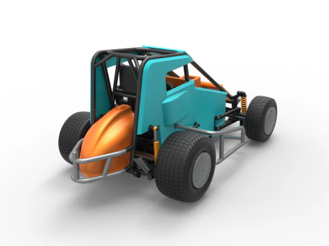 Midget car Scale 1 to 25 3D Print Model