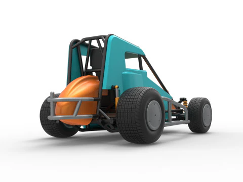 Midget car Scale 1 to 25 3D Print Model