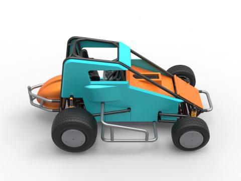 Midget car Scale 1 to 25 Modello di stampa 3D