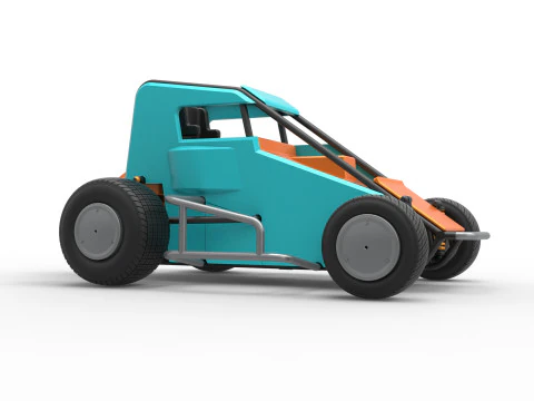Midget car Scale 1 to 25 3D Print Model