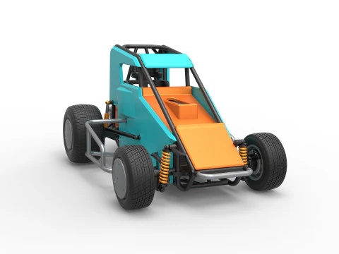 Midget car Scale 1 to 25 3D Print Model