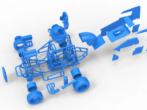 Midget car Scale 1 to 25 3D Print Model
