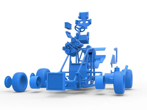 Midget car Scale 1 to 25 3D Print Model