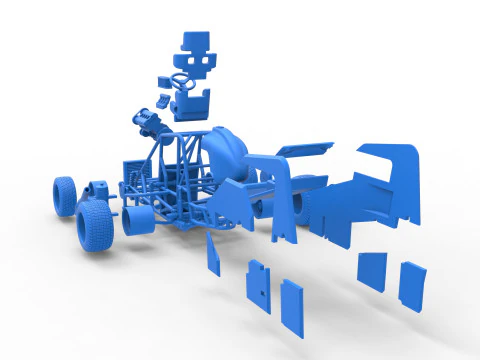 Midget car Scale 1 to 25 3D Print Model