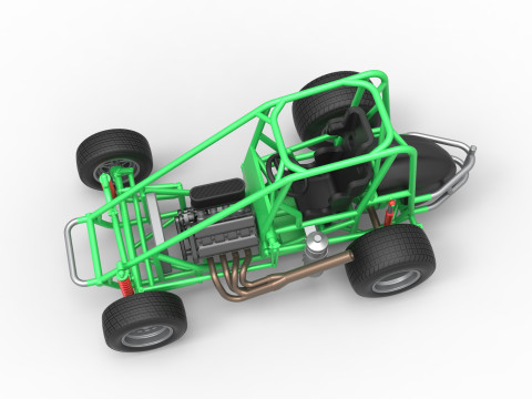 Midget car Base Scale 1 to 25 3D Print Model