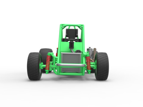 Midget car Base Scale 1 to 25 3D Print Model