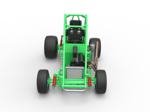 Midget car Base Scale 1 to 25 3D Print Model