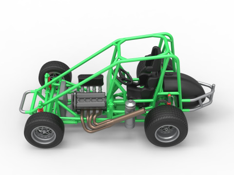 Midget car Base Scale 1 to 25 3D Print Model