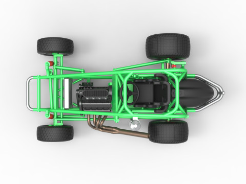 Midget car Base Scale 1 to 25 3D Print Model