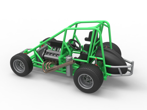 Midget car Base Scale 1 to 25 3D Print Model