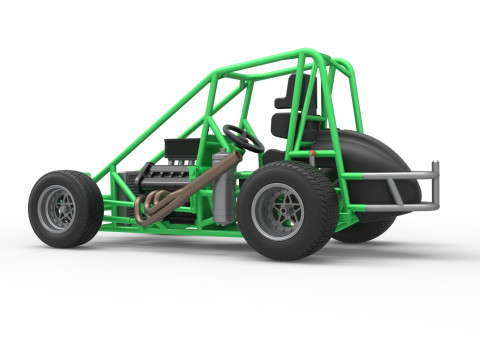 Midget car Base Scale 1 to 25 3D Print Model