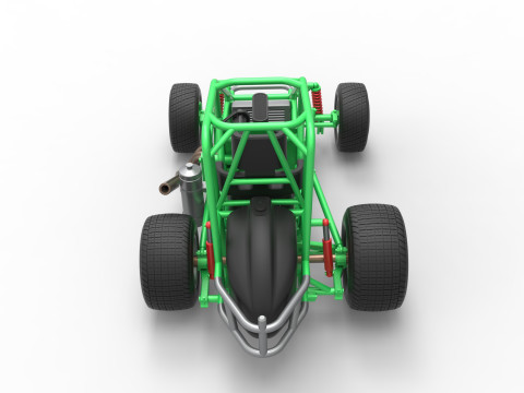 Midget car Base Scale 1 to 25 3D Print Model