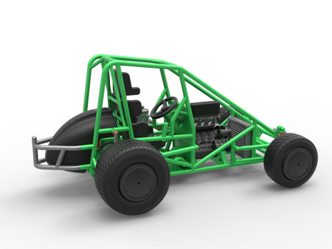 Midget car Base Scale 1 to 25 3D Print Model