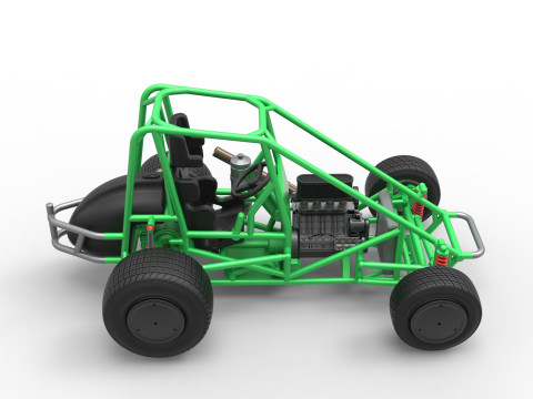Midget car Base Scale 1 to 25 3D Print Model