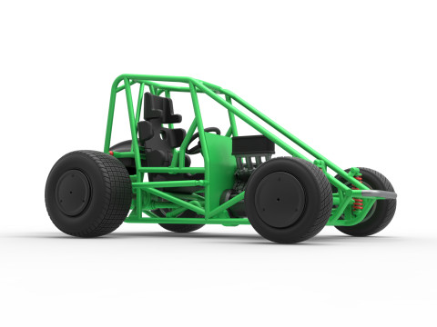Midget car Base Scale 1 to 25 3D Print Model