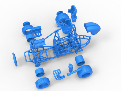 Midget car Base Scale 1 to 25 3D Print Model