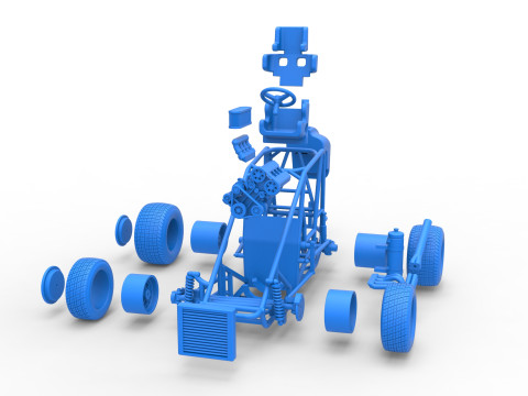 Midget car Base Scale 1 to 25 3D Print Model