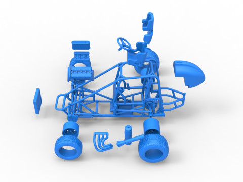 Midget car Base Scale 1 to 25 3D Print Model
