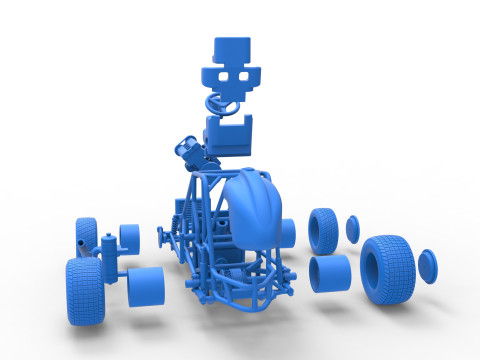 Midget car Base Scale 1 to 25 3D Print Model