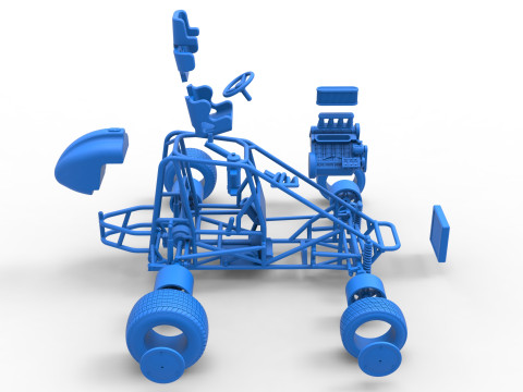 Midget car Base Scale 1 to 25 3D Print Model